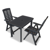 vidaXL 3dílný bistro set plastový antracitový