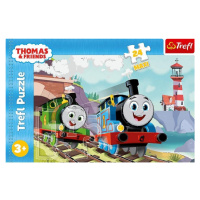 Puzzle Mašinka Tomáš: Tom a Percy na kolejích MAXI 24 dílků