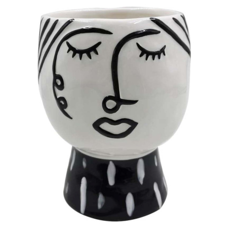 Černo-bílá porcelánová váza Mauro Ferretti Pot Face