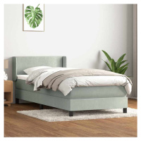 vidaXL Box spring postel s matrací světle šedá 80x210 cm samet