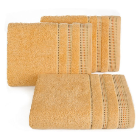 Bavlněný froté ručník s proužky SILVIA 50x90 cm, broskvová, 500 gr Mybesthome Varianta: ručník -
