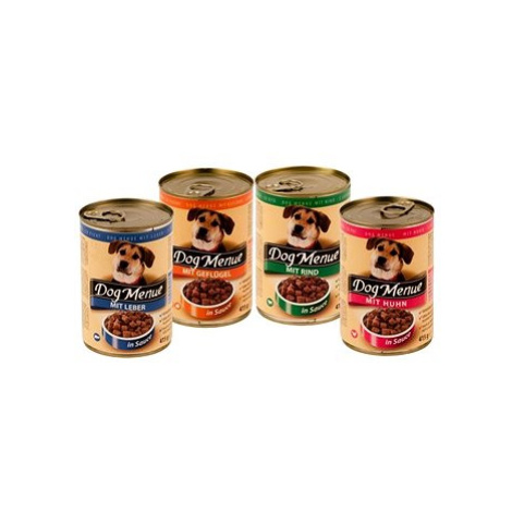 Dog Menue mix balení 4 příchutě – hovězí, drůbeží, játra, kuřecí 20 × 415 g Rapadog