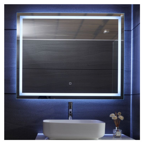 80780 Aquamarin Koupelnové zrcadlo s LED osvětlením, 100 x 80 cm