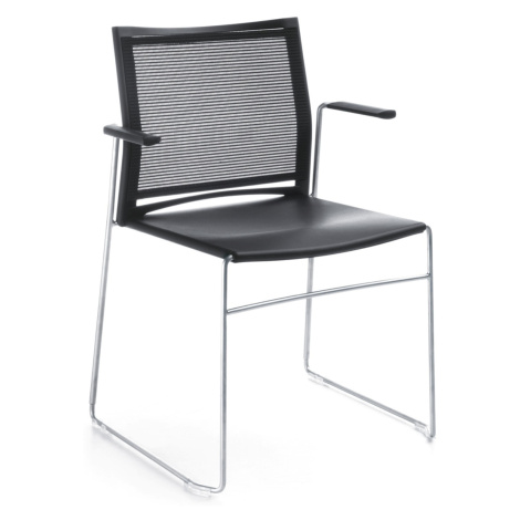 ProfiM - Židle ARIZ 555V 2P se síťovaným opěrákem, ližinovou podnoží a područkami