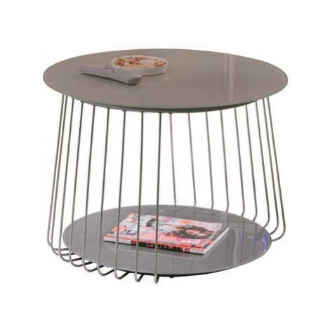 Konferenční stolek Riva, kov/cappuccino sklo Asko