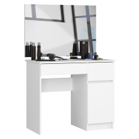 Ak furniture Kosmetický stolek se zrcadlem P-2 90x50 cm bílý pravý