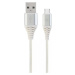 GEMBIRD Kabel USB 2.0 AM na Type-C kabel (AM/CM), 2m, opletený, bílo-strříbrný, blister, PREMIUM