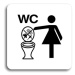 Accept Piktogram "zákaz vhazování předmětů do WC II" (80 × 80 mm) (bílá tabulka - černý tisk bez