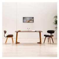 Jídelní židle 2 ks šedé ohýbané dřevo a textil
