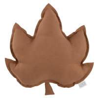 Cotton & Sweets Lněný polštář javorový list čokoládová 43x43 cm