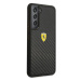 Ferrari FEHCS22SFCAK hard silikonové pouzdro Samsung Galaxy S22 5G Black On Track Real Carbon