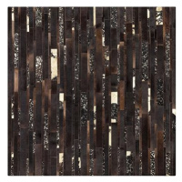 Hnědozlatý patchwork koberec z hovězí kůže 200x200 cm ARTVIN, 132402
