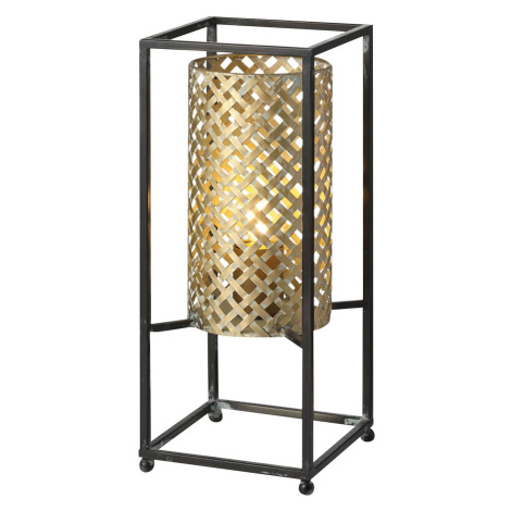 Freelight Stolní lampa Petrolio, černá / zlatá, výška 37 cm