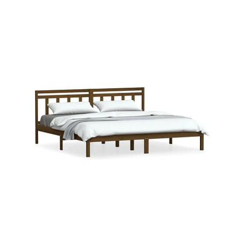 Rám postele medově hnědý masivní borovice 200 × 200 cm, 3100612 SHUMEE