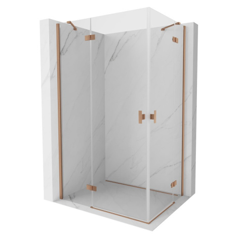 MEXEN/S Mist H Duo sprchový kout dveře křídlové 105 x 100, transparent, měď kartáčovaná 8A5-105L