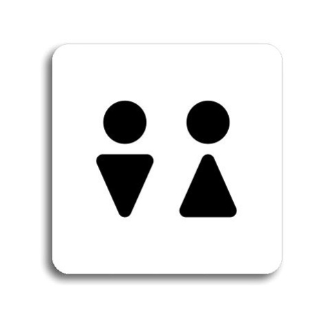 Accept Piktogram "WC muži, ženy II" (80 × 80 mm) (bílá tabulka - černý tisk bez rámečku)