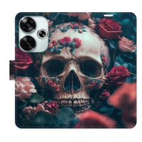 iSaprio Flip pouzdro Skull in Roses 02 pro Poco F6