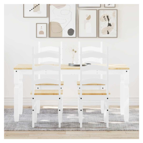 vidaXL Jídelní set ze 5 kusů "Panama" Bílé masivní dřevo borovice