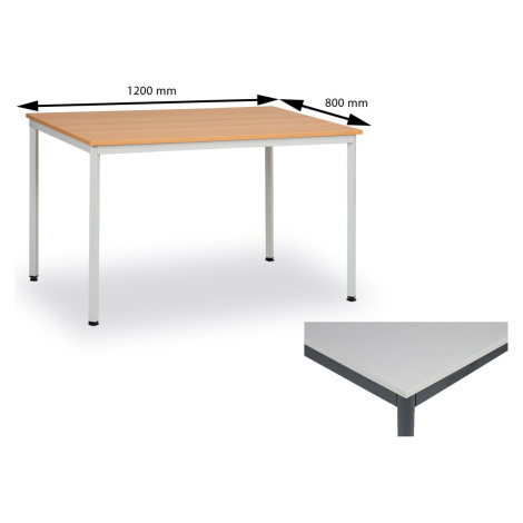 KOVO PRAKTIK Jídelní stůl 120 x 80 cm deska šedá