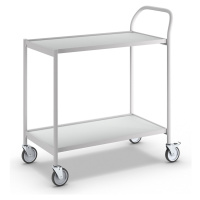 HelgeNyberg Stolový vozík, 2 etáže, d x š 800 x 420 mm, šedá / šedá