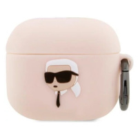 Pouzdro Karl Lagerfeld AirPods 3 cover pink Silicone Karl Head 3D (KLA3RUNIKP)