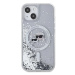 Karl Lagerfeld Liquid Glitter Karl and Choupette Heads MagSafe Zadní Kryt pro iPhone 15 Transpar