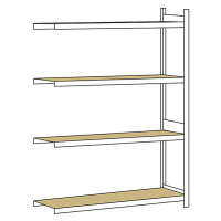 SCHULTE Širokorozpěťový regál, s dřevotřískovou deskou, výška 2500 mm, rozpětí 1500 mm, přístavn
