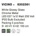 NOVA LUCE závěsné svítidlo VICINO bílé lesklé sklo chromovaný kov E27 1x12W 6302361
