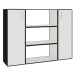 mauser Prvek pro rozdělení prostoru, 2 prvky s otočnými dveřmi, 3 regálové police, černá / signá