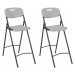 Skládací barové židle 2 ks bílá / černá,Skládací barové židle 2 ks bílá / černá