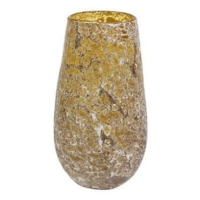 Váza válec kónická sklo žlutá 31cm