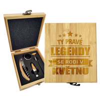 Sablio Dárková sada na víno Ty pravé legendy se rodí v květnu: 147×168×49 mm