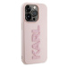 Karl Lagerfeld hard silikonové pouzdro iPhone 15 PRO 6.1" pink 3D Rubber Glitter Logo