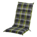 LIVARNO home Potah na židli / křeslo Valencia, 120 x 50 x 8 cm (káro/zelená/šedá)