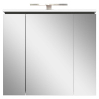 Bílá koupelnová skříňka se zrcadlem a osvětlením 76x74 cm Modesto – Germania