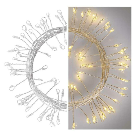 EMOS LED vánoční nano řetěz - ježek, 2,4 m, 3x AA, vnitřní, teplá bílá, časovač D3FW01