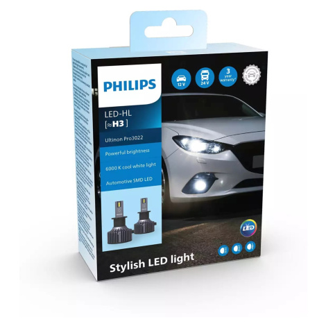 Philips H3 HL Ultinon Pro3022 LED 12V/24V 6000K NO ECE 2ks PH 11336U3022X2