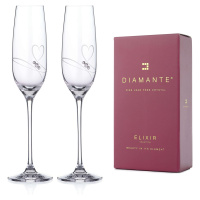 Diamante sklenice na šampaňské Romance s kamínky Swarovski 200ml 2KS