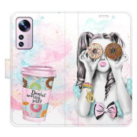 iSaprio flip pouzdro Donut Worry Girl pro Xiaomi 12 / 12X