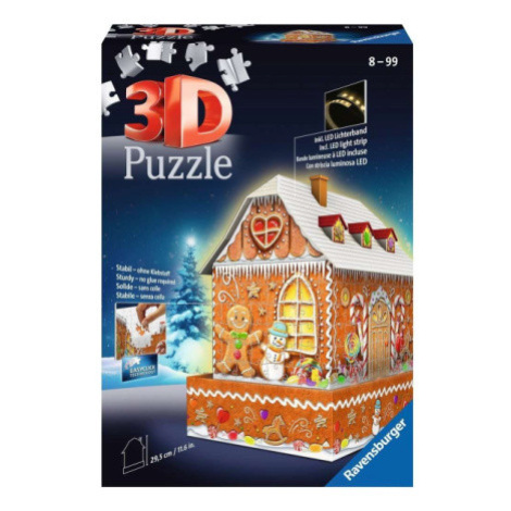 RAVENSBURGER Svítící 3D puzzle Noční edice Perníková chaloupka 216 dílků 136639