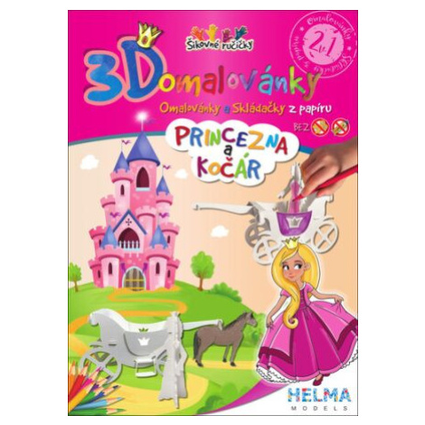 3D omalovánky Princezna a kočár HELMA MODELS