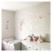 Akvarelové nálepky na zeď - Světle růžové zajíčky