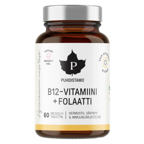 Puhdistamo Vitamin B12 Folate, Malina 60 pastilek