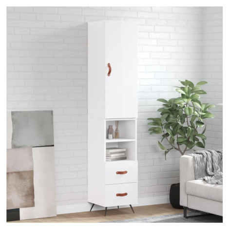 vidaXL Skříň highboard bílá s vysokým leskem 34,5x34x180 cm kompozit