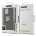 DKNY PU Leather Stack Logo Wrist Strap kryt iPhone 15 Pro Max hnědý