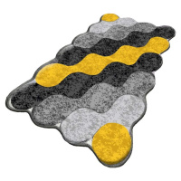 Žluto-šedá koupelnová předložka 70x120 cm Circle – Foutastic