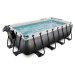 Bazén s krytem pískovou filtrací a tepelným čerpadlem Black Leather pool Exit Toys ocelová konst