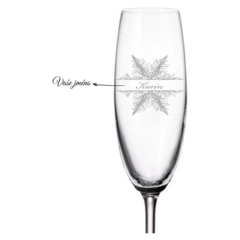 Dekorant Vánoční sklenička na šampaňské VLOČKA 1KS