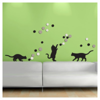 58503 3D Samolepicí pěnová dekorace na zeď Crearreda,hrající kočky