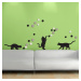 58503 3D Samolepicí pěnová dekorace na zeď Crearreda,hrající kočky,velikost 70 x 47 cm